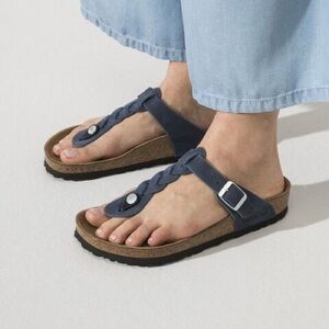 Birkenstock Gizeh Braided Oiled Leather Navy